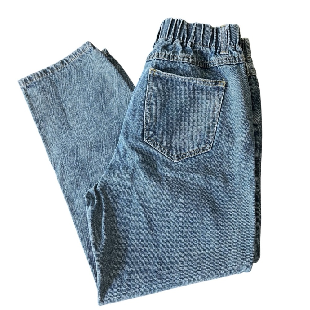 OAK+FORT High Waist (Elastic Back) Barrel Leg Crop Jeans (S)